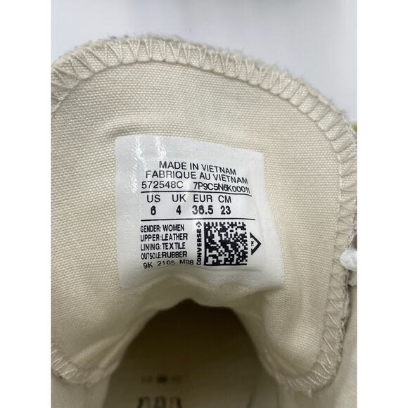 Converse Chuck Taylor All Star CTAS Lift Platform High 'String' Pale Putty Sz 6 - Picture 4 of 16